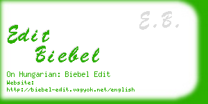 edit biebel business card